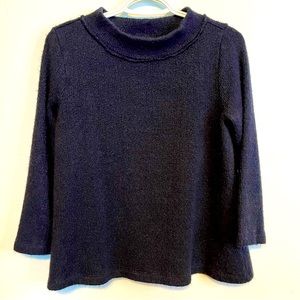 LOFT Outlet Navy Blue Ribbed Cowl Neck A Line Soft Sweater M VGUC Soft Summer